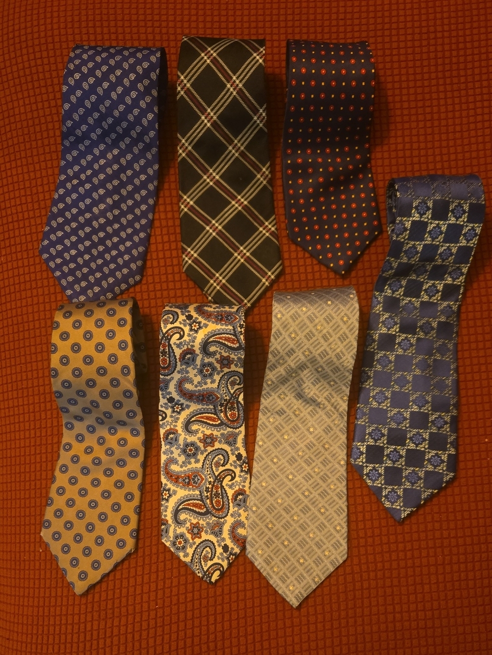 Lot of 7 Mens Designer Silk Ties Christian Dior Ralph Lauren Tommy Bahama EUC